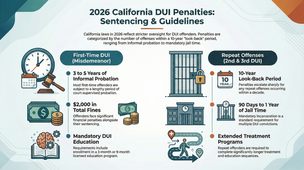 2026 California DUI Penalty Guidelines
