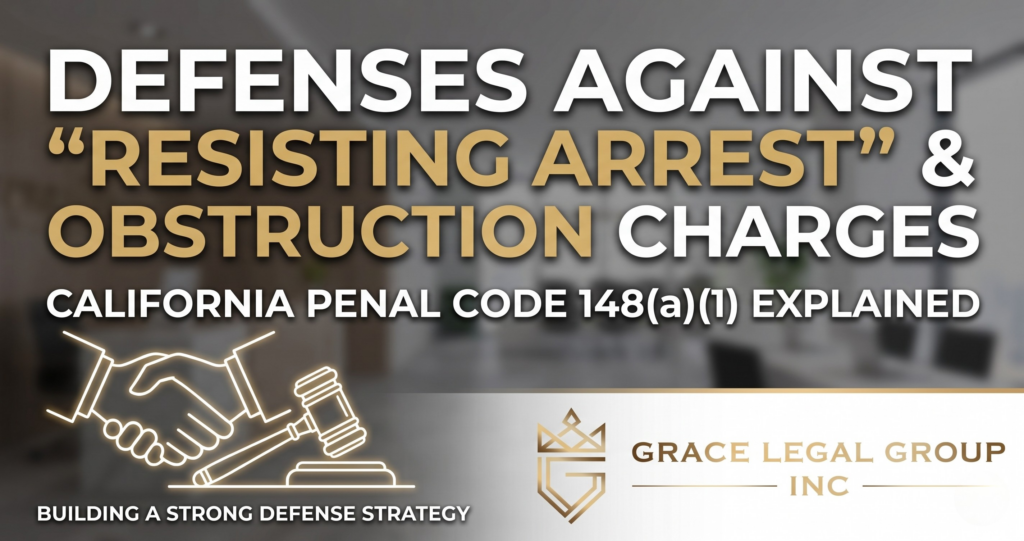 What are the Defenses Against 'Resisting Arrest' and Obstruction Charges Penal Code 148(a)(1) Explained