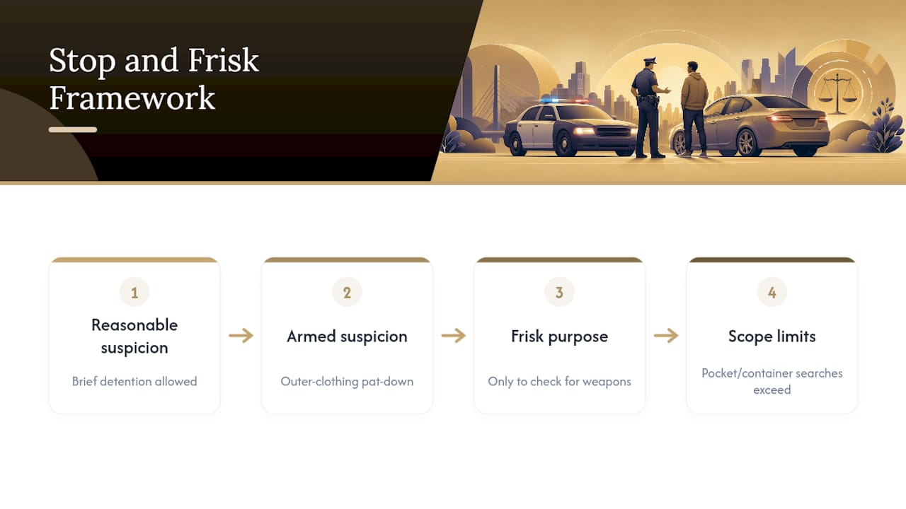 Stop and frisk legal limits diagram