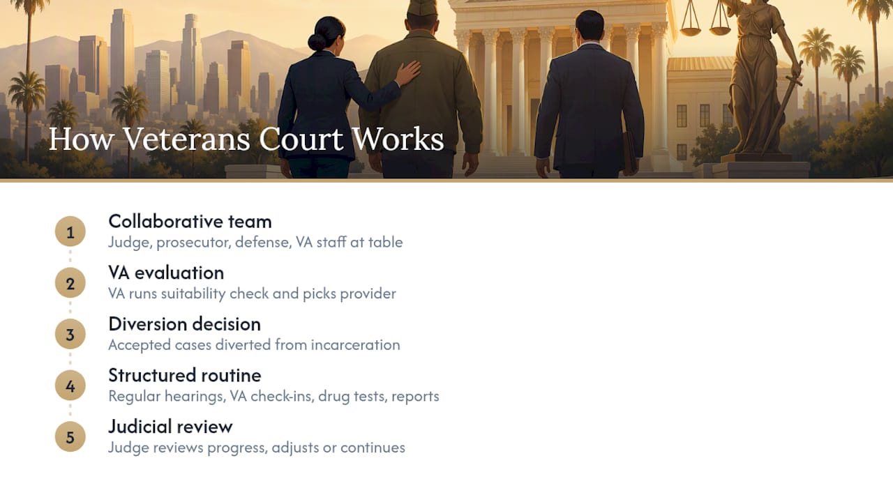 How the Los Angeles Veterans Court Program Actually Works — overview diagram