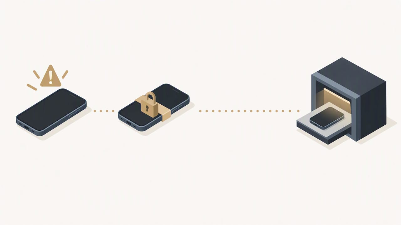 Illustration showing delay before phone search